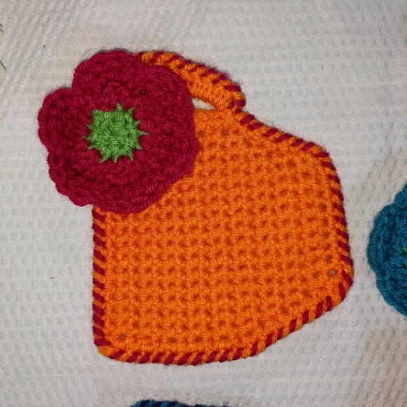 ☕ Coffee Cup Coasters Flower Crochet Set of 4 HANDCRAFTED GIFT! - Picture 8 of 12